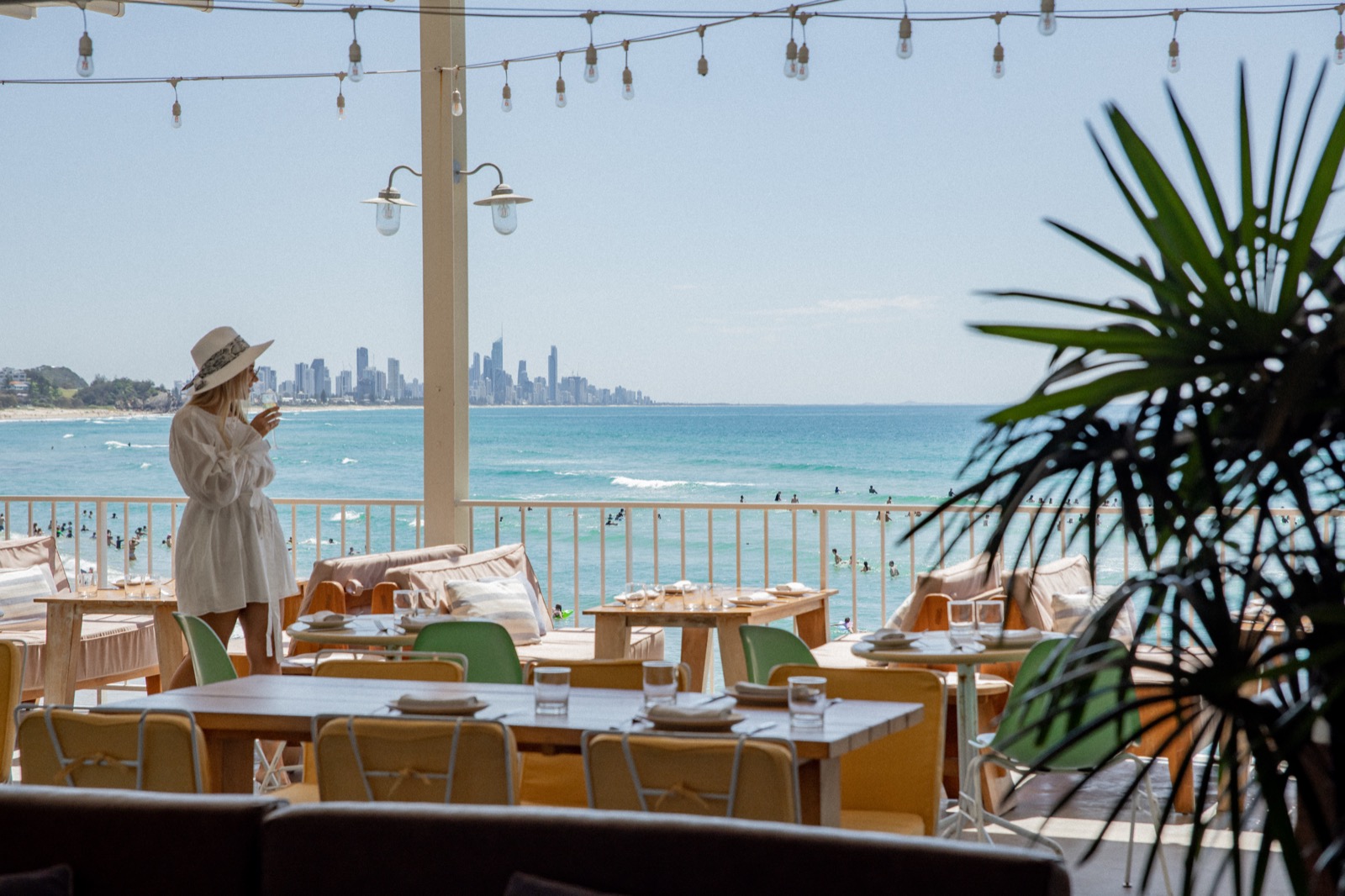 burleigh-heads-rainy-day-undercover Sheltered beachfront dining terrace at The Tropic, Burleigh Heads, near Sandbar Burleigh
